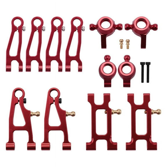 12Pcs Metal Upgrade Parts Kit Hub Carrier Swing Arm for 1603 1604 SG1603 SG1604 1601 1602 1/16 RC Car,Red