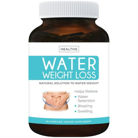 Healths Harmony Water Pills - Natural Diuretic: Helps Relieve Bloating, Swelling, Water Retention for Water Weight Loss - Dandelion, Potassium Herbal Supplement - 60