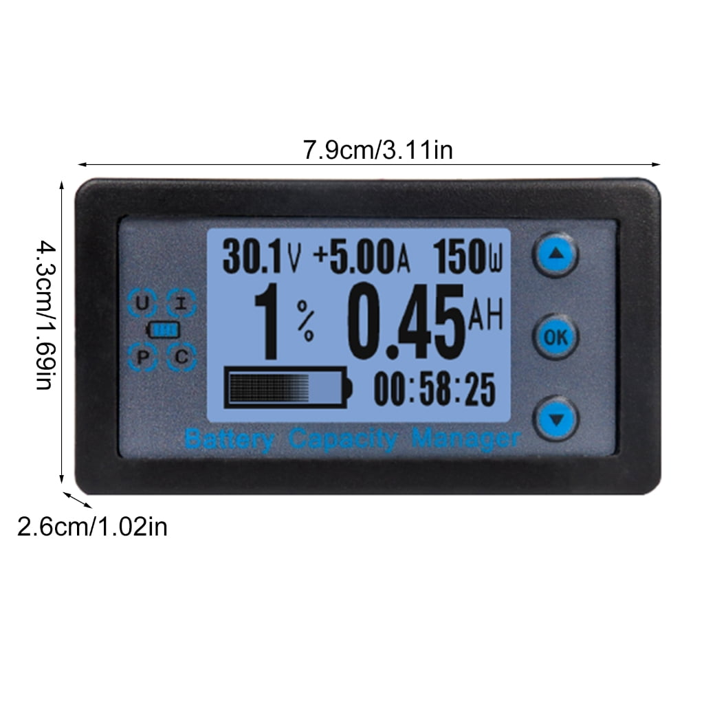 Battery Tester with Shunt Voltmeter Ammeter DC8-120V 0-500A Multimeter Tester