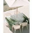 thumbnail image 3 of 54x80 Inch Outdoor Tablecloth with Umbrella Hole Zipper Rectangle Watercolor Forest Rectangular Tablecloths Outside Waterproof Green Foggy Natural Landscape Plants Patio Table Cover for Picnic Party, 3 of 8
