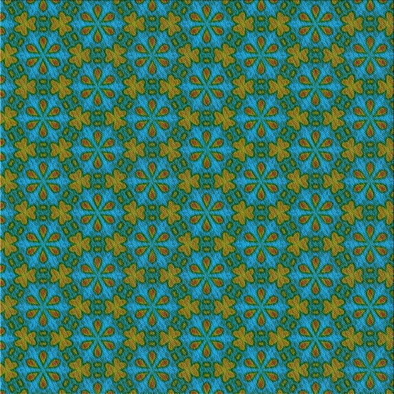 Ahgly Company Indoor Square Patterned Light Sea Green Novelty Area Rugs, 6' Square
