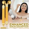 thumbnail image 4 of Electric Face Massager Kit for Women, 2-in-1 Vibrating Golden 3D Roller & T-Shape Massager for Facial Skin Care by Cozlow, 4 of 8