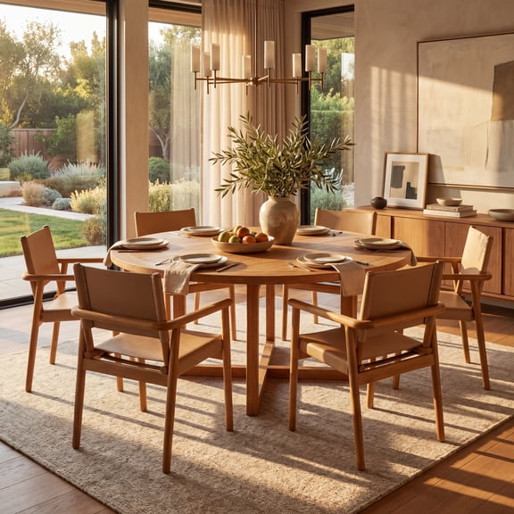 Safavieh Couture Hutson Modern Leather Dining Arm Chair, Tan/Natural