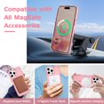 thumbnail image 6 of GAOBAO Magnetic for iPhone 16 Pro Max Case Clear Glitter, Compatible with MagSafe, TPU Transparent Shockproof Slim Bling Sparkly Bumper Cover Phone Case for Women Girls, Pink, 6 of 8