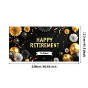 LUUFILx Retirement Celebration Banner Colorful Party Decorations Backdrop Background Happy Event Supplies Photography Props Retirement Party Decor