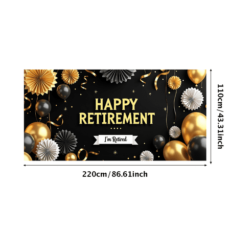 LUUFILx Retirement Celebration Banner Colorful Party Decorations Backdrop Background Happy Event Supplies Photography Props Retirement Party Decor