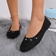 thumbnail image 6 of Bkhluea Women Floral Applique Ballet Flats Slip On Comfortable Footwear For Office Work Party Daily Casual Use, 6 of 7