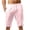 Pink, variant on WREESH Men's Summer Cotton Linen Shorts Solid Casual Pocket Elastic Waist Straight Half Shorts Sport Shorts Blue