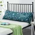 thumbnail image 2 of Paisley Long Body Pillow Cover - Vintage Bohemian Floral Print, Soft & Breathable Ethnic Fabric, Hidden Zipper, 20"x54" - Elegant Home Decor Gift for Side Sleepers & Pregnancy Support, 2 of 7