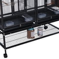 thumbnail image 3 of Cage à Oiseaux avec Roues, Cage Volante pour Oiseaux de 53 Pouces, Cage à Oiseaux avec Roues, Grande Cage en Fer Forgé sur Pied avec Support Roulant pour Cockatiels, 3 of 4