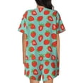 thumbnail image 3 of Bixox Women's Hand Drawn Strawberry Printed Pajama Set 2 Piece Lounge Set Top and Shorts Soft Pajamas, Shorts with Pockets, 3 of 7