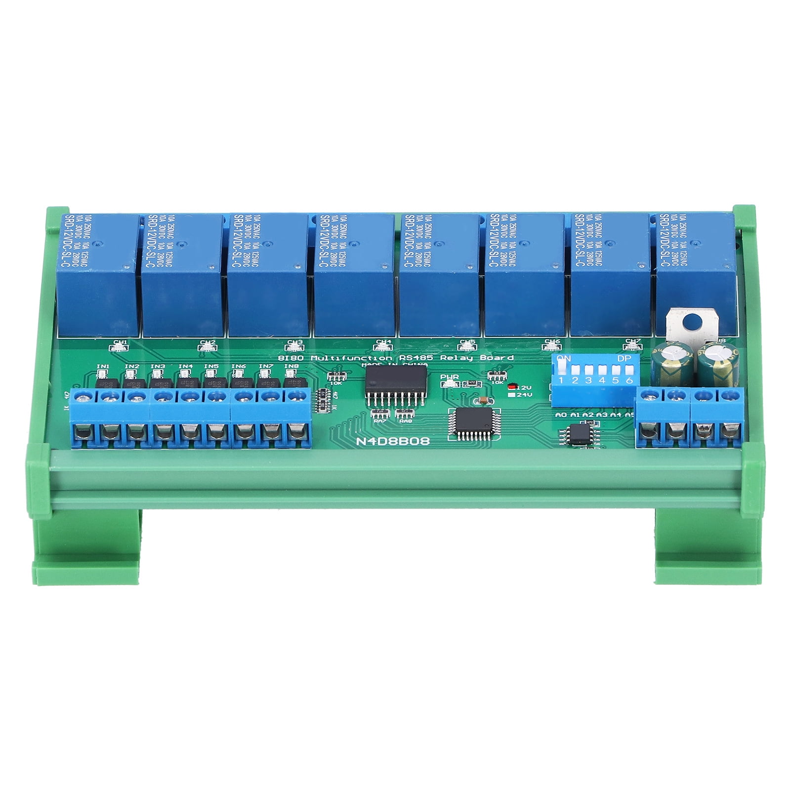Rail350vip Module DIN35 Rail Board, 8 Input 8 Output 6 Working Modes RS485 Relay Module ...