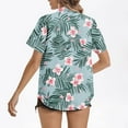 thumbnail image 4 of Youyipin Womens Tops Womens Hawaiian Shirt Soft Cool Summer Hawaii Shirts Floral Tropic Print V Neck T-Shirt Short Sleeve Button Up Tops Beach Vacation Clothes For Women, 4 of 5