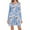 2-Floral Light Blue, variant on Aiyino Women Casual Swing Dresses Beach Cover up Loose Long Sleeve Midi Dress with Pocket