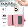 thumbnail image 4 of Slim Wallet Design for iPhone 11 Pro Max Case with Card Holder, Marble Pattern Back Flip Case PU Leather Kickstand Card Slots Magnetic Clasp Shockproof Anti-fall for iPhone 11 Pro Max, Lightpurple, 4 of 5