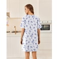 thumbnail image 4 of Ekouaer Cotton Nightgowns for Women Short Sleeve Sleep Shirts Crew Neck Night Dress Nightshirt with Pockets, 4 of 6