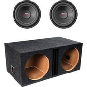 2-Pack Pyle PLPW10D Power Series Dual Voice-Coil 4-Ohm Subwoofer 10" 1,000 Watts and Qbox 10DO2V 10" Dual Vented Shared Enclosure