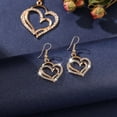 thumbnail image 4 of Collar con colgante de circonita de cristal para mujer, cadena con doble forma de corazón, hueco, grande y pequeño, joyería de boda, 2023, 4 of 4
