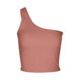 thumbnail image 3 of DuoJiaJ Women's Solid Color Short Bustier One Shoulder Camisole Tank Top T Shirt Stylish Casual Crop Top Women Vest Pink XXXL, 3 of 3