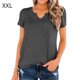 thumbnail image 1 of Camiseta Mujer Camiseta De Algodón Con Cuello En V Camiseta De Manga Corta De Color Sólido, Gris, XXL Vogacara AP001699-08, 1 of 7
