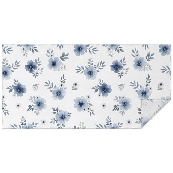 Pioneer Flower Floral Print Pattern Rectangle Tablecloth 60"x120", Waterproof Polyester Table Cloth, Wipeable Spillproof for Dining Camping Indoor Outdoor