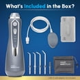 thumbnail image 5 of Waterpik Cordless Advanced 2.0 Water Flosser with 3 Settings, 4 Tips & Travel Bag, ADA Accepted, Gray, 5 of 13
