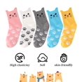 thumbnail image 2 of 5 pares de calcetines de gato para mujer, lindos calcetines de animales para mujer, regalos de Navidad para amantes de los gatos, duraderos y mantendrán tus pies cómodos, 2 of 5