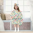 thumbnail image 7 of Colorful Bird Silhouettes ﻿Wearable Blankets Hoodie Oversize Sherpa Wearable Soft Blanket Warm Cozy 3-14 Age, 7 of 7