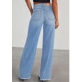 thumbnail image 3 of Pantalones PRETTYGARDEN de Mezclilla Azul Anchos de Pierna Alta Talle 12, 3 of 5