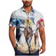 thumbnail image 2 of Blusa y camisa de manga corta con cuello vuelto para hombre, blusa informal de moda con cuello vuelto, blusa estampada de manga corta con botones, blusa de poliéster para hombre, 2 of 6