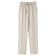 thumbnail image 4 of Blmnix Relaxed Fit Pants Men Palazzo Baggy Pants Lounge Pants Jeans Straight-Leg Long Low Rise Beige Men's Casual Pants,XXXXL, 4 of 5