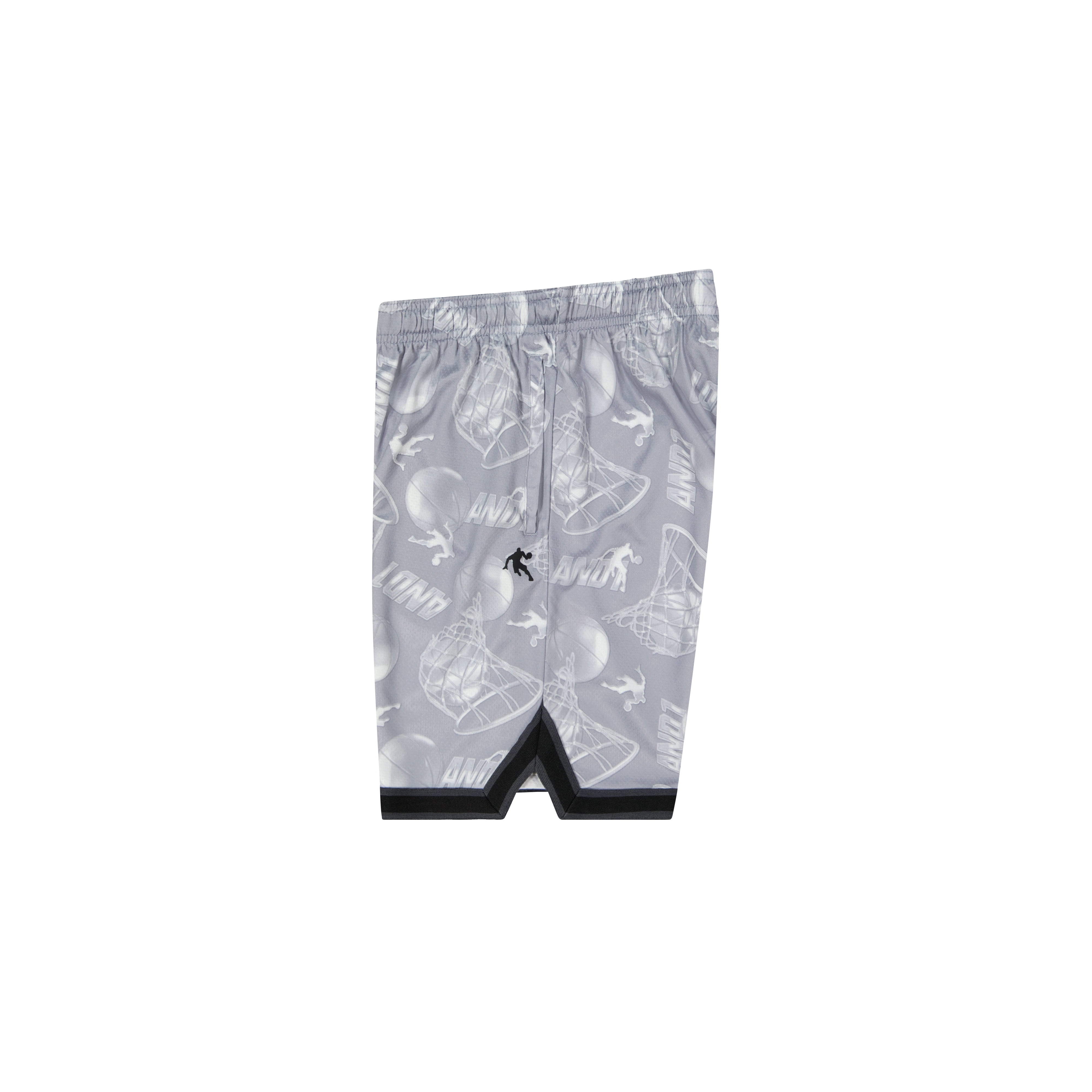 AND1 Boy's Athletic Platinum Short, 7" Inseam, Sizes 4-18
