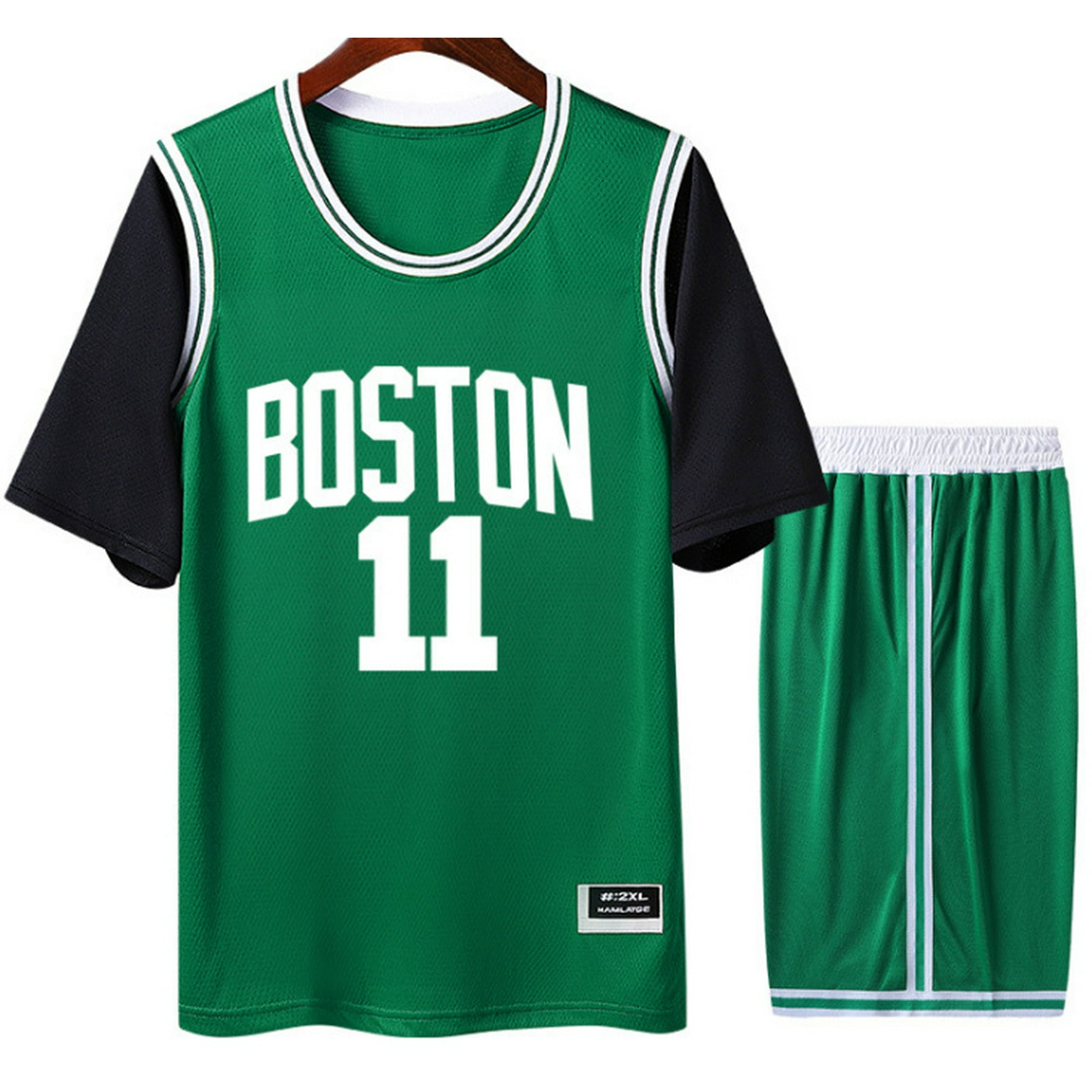 Men s Basketball Jersey 11 BOSTON Splicing T Shirt Player Jersey shorts Sports suit Size S 4XL