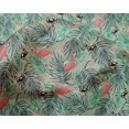 thumbnail image 4 of oneOone Silk Tabby Mint Green Fabric Leaves & Flamingo Fabric For Sewing Printed Craft Fabric By The Yard 42 Inch Wide, 4 of 4