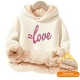 thumbnail image 5 of SGMVNU Hoodies for Teen Girls, Girl's Oversized Hoodie Sweatshirt, Boys Fashion Pullover Tops Kids Winter Clothes(Size 5-6 Years, yk251203_3-Beige), 5 of 5