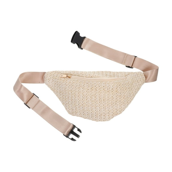 BEADCEST 1Pack Summer Fanny Pack for Women Beige Color Square Shape for Hiking