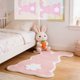 thumbnail image 1 of Esterilla de conejo de Pascua - Alfombra rosa de poliéster interior/exterior 50x80cm para porche, dormitorio, pasillo y decoración de residencia, 1 of 7
