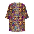 thumbnail image 5 of Cardigans for Women,Chiffon Summer Kimono Cardigan 3/4 Sleeve Open Front Beach Kimono Hawaiian Floral Printed Lightweight Casual Beach Cover Up Plus Size Gold M, 5 of 5