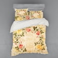 thumbnail image 2 of Ambesonne Vintage Bedding Set 3 Pcs, Leaves Roses Floral, Twin, Yellow Green Pink, 2 of 3