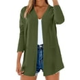 thumbnail image 2 of Fall Outfits For Women 2025 Casual Cotton Linen Solid Color Breathable Cardigan, Button Down, Daily & Outdoor Wear 1PC, Green 2XL, Size S-2XL, 2 of 9