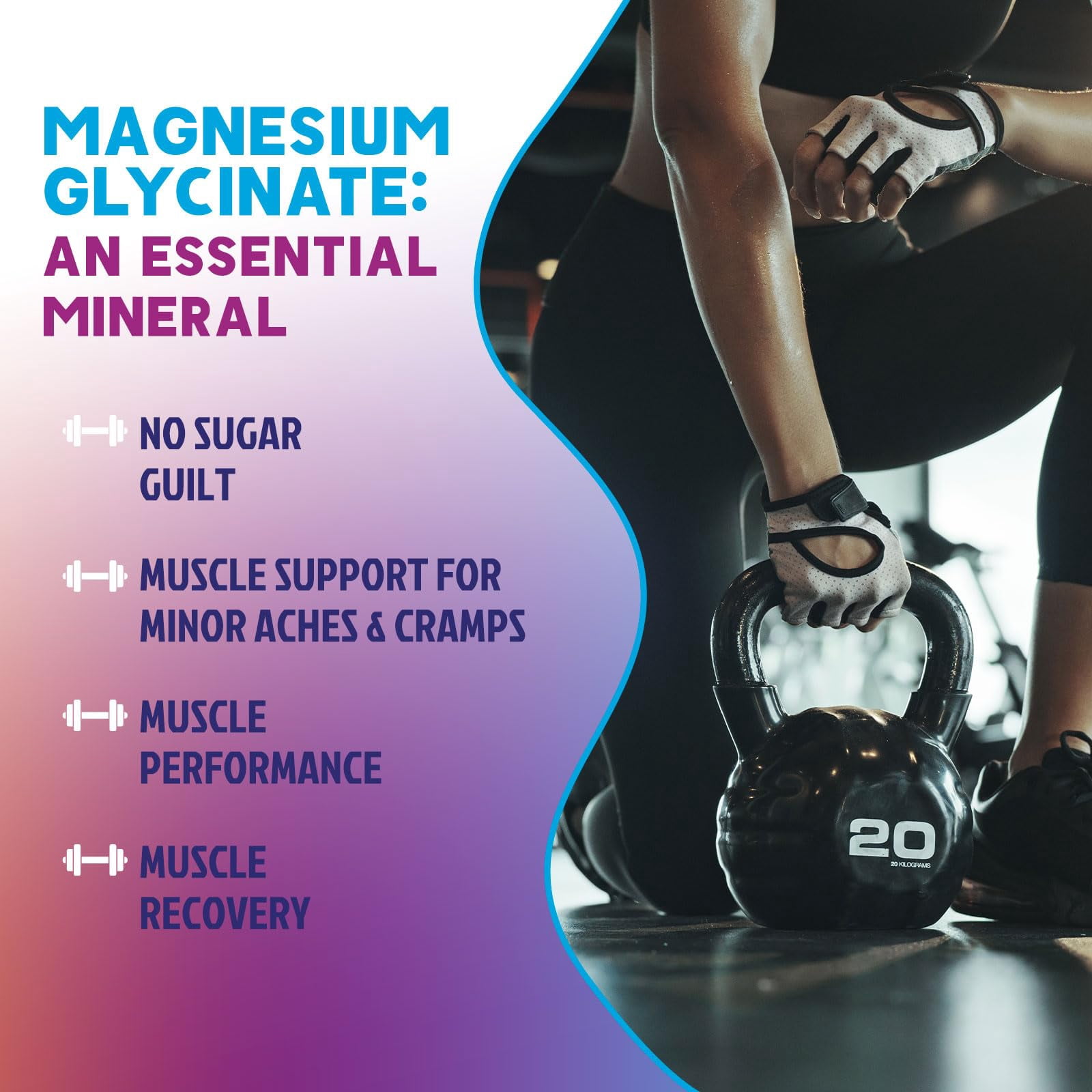 Magnesium Glycinate Gummies - Sugar Free - 100% Chelated Magnesium Gummy Supplement for Max Absorption - for Sleep Support & Heart, Muscle & Bone Health - Gentle on Stomach, Grape Flavor - 60 Gummies
