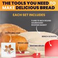 thumbnail image 2 of Bread Banneton Proofing Basket Set | Bread Proofing Basket Set With A 9” & 10” Round Baking Bowl Kit For Sourdough | Includes A Dough Scraper, Bread Lame, Brotform Cloth Liner & Basting Brush (Red), 2 of 7