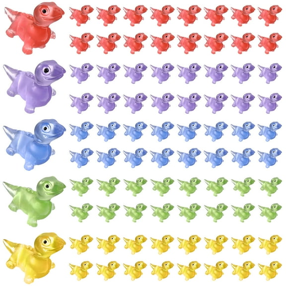 100pcs Mini Resin Lizard Figurines Glow-in-the-dark Cute Decorations for Craft Projects Multi