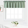 thumbnail image 3 of Coolmee Curtain Valance, Waffle Weave Waterproof Window Valance for Bathroom, Rod Pocket Kitchen Valance Curtain，60" x 15", Green Blue, 3 of 7