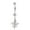 White, variant on AVORA 10K White Gold Diamond-Cut Cannabis Leaf with Simulated Diamond CZ Belly Button Ring Body Jewelry (14 Gauge)  - Size 0