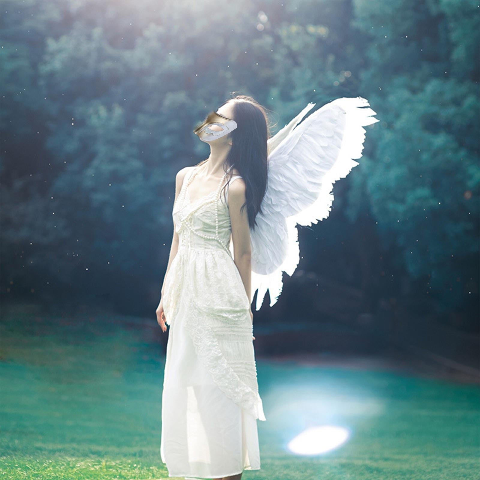 Runquan 3D Feathered Angel Wing Cosplay Photo Props Elastic