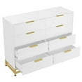 thumbnail image 2 of Dresser for Bedroom with 8 Drawer, Modern Wooden Dresser with 8 Golden Handles, Storage Dressers Chest of Drawers for Living Room, Hallway, Entryway, White, 2 of 7