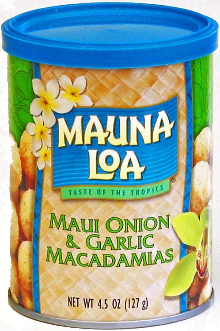 Mauna Loa Maui Onion & Garlic Macadamia Nuts, 4.5Ounce Can (Pack Of 3