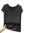 thumbnail image 5 of Jerdar Women's Summer Casual V Neck Shirt Short Sleeve Oversized T Shirts Daily Wear Tee Tops L, 5 of 5