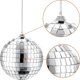 thumbnail image 3 of paquetes de bola de discoteca con espejo de 4 pulgadas, decoración de fiesta disco de los años 70, bola colgante para fiesta o efecto de luz de DJ, accesorios de escenario, accesorios de juego (plata) JFHHH pequeña, 3 of 5